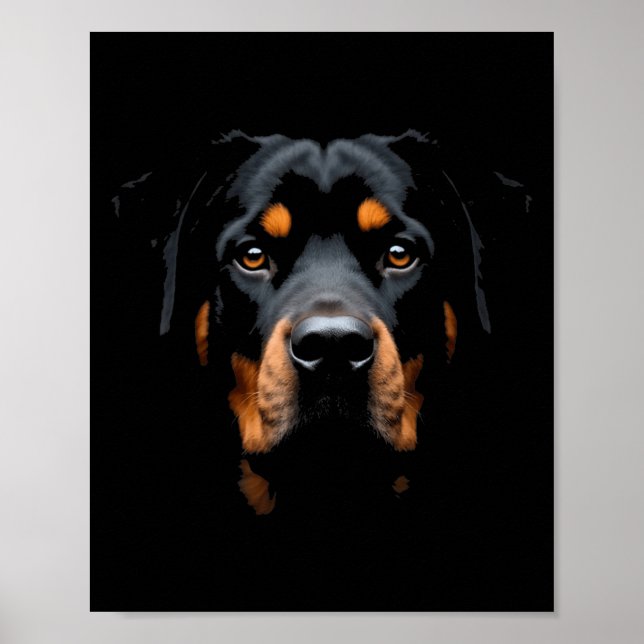 Affiche Black Rottweiler Dog Rottie Face (Devant)