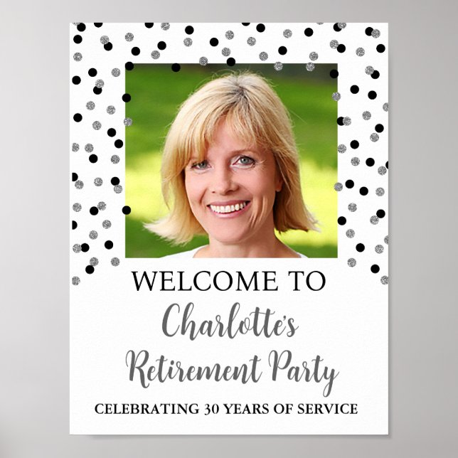 Affiche Black Silver Retirement Party 8.5x11 Photo (Devant)