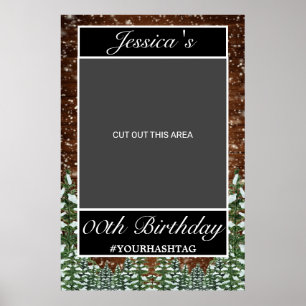 Affiche Black Snowy Wood & Forest Photo Prop