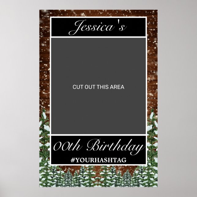 Affiche Black Snowy Wood & Forest Photo Prop (Devant)