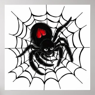 Affiche Black Spider en Web