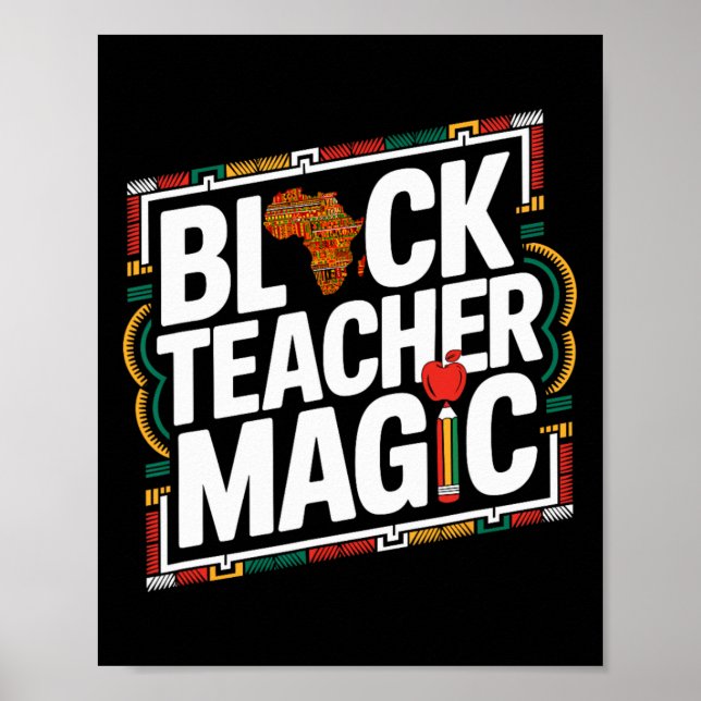 Affiche Black Teacher Magic Afro Black History Mois Femme (Devant)