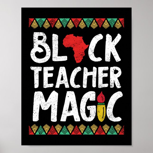 Affiche Black Teacher Magic School Funny Black Teacher (Devant)