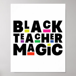 Affiche Black Teacher Magie Melanin Black History Mois Ed