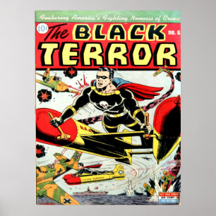 Affiche BLACK TERROR Cool Vintage de la bande dessinée