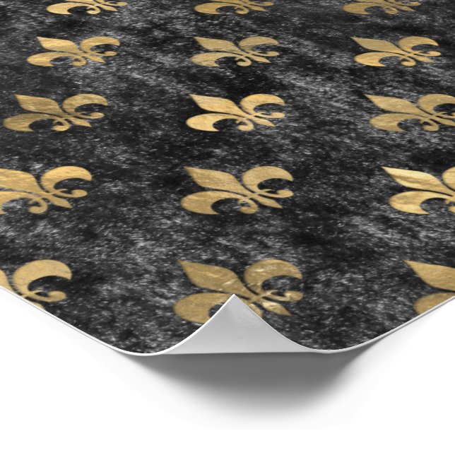 Affiche Black Velvet Fleur De Lis Mardi Gras Orléans (Coin)