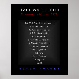 Affiche Black Wall Street - N'oubliez jamais