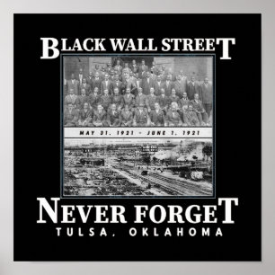 Affiche Black Wall Street Tulsa Massacre Histoire de fiert
