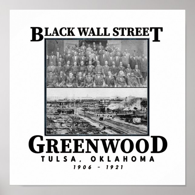 Affiche Black Wall Street Tulsa Massacre Histoire Pride (Devant)