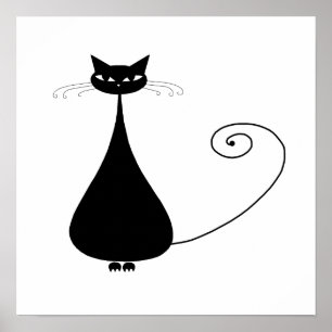 Affiche Black Whimsy Kitty 4