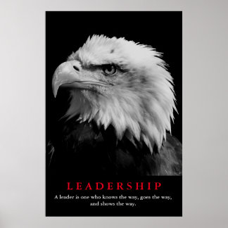 Affiche Black White American Eagle Leadership Motivationne