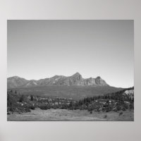 Black & White Colorado Mountain Landscape 16x20