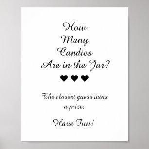 Affiche Black & White Combien De Candies Sont Dans Le Jeu 