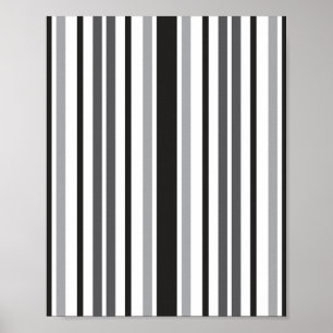 Affiche Black White Gray Stripe Pattern