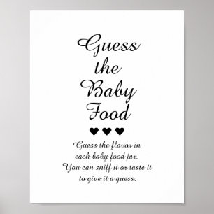 Affiche Black & White Guess the Baby Food Game