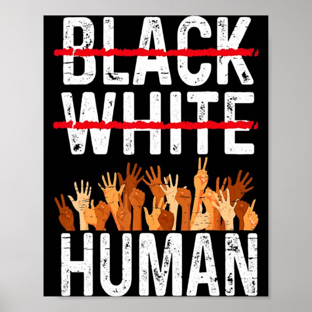 Affiche Black White Human Equality Appare Black History Mo (Devant)