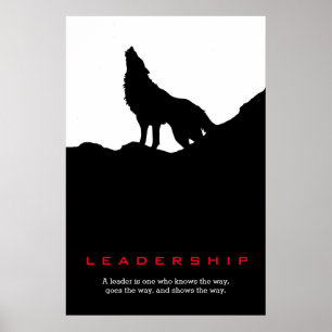 Affiche Black White Inspiration Leadership Wolf Pop Art