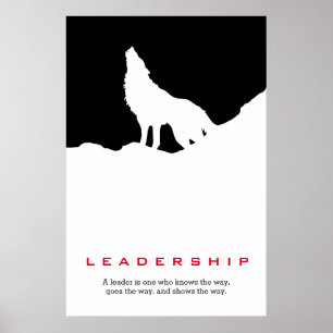 Affiche Black White Inspiration Leadership Wolf Pop Art
