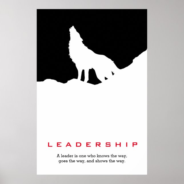 Affiche Black White Inspiration Leadership Wolf Pop Art (Devant)