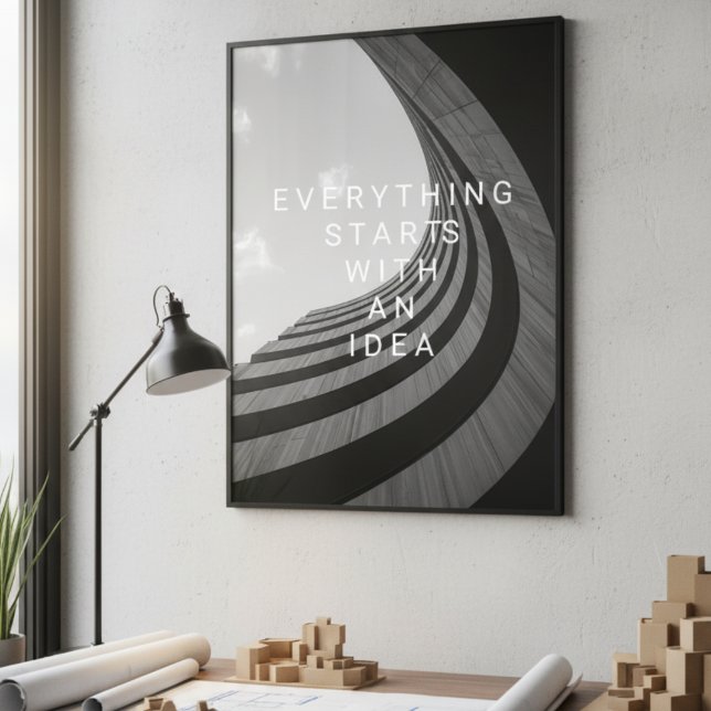 Affiche Black & White Modern Architecture Motivational (Créateur téléchargé)