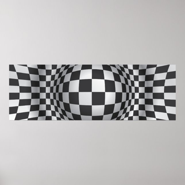 Affiche Black white op art illusion optique impression/aff (Devant)