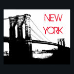 Affiche Black White Pop Art Brooklyn Bridge New York City<br><div class="desc">New York - Photo de l'Art numérique des gratte-ciel de Manhattan</div>