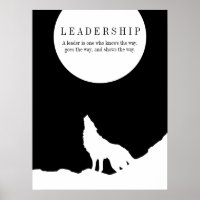 Black White Pop Art Leadership Wolf Howling