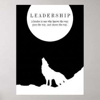 Affiche Black White Pop Art Leadership Wolf Howling