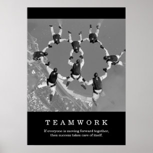 Affiche Black White Teamwork Motivational Inspiration