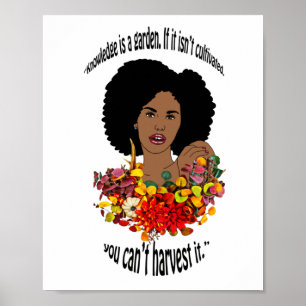 Affiche Black Woman African Proverbs cite l'art de la sage