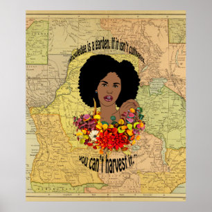 Affiche Black Woman African Proverbs cite l'art de la sage