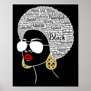 Affiche Black Woman Afro-American Black History Moth Prid