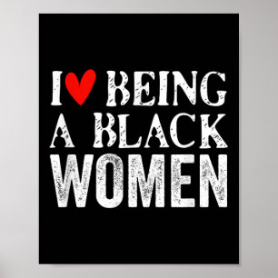 Affiche Black Woman Histoire Mois Style J'Aime Être Un Bla