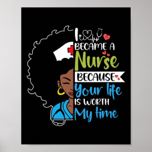 Affiche Black Woman Nurse Black History Mois Nurse
