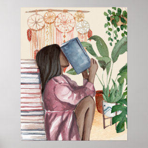 Affiche Black Women Love Reading Wall Art