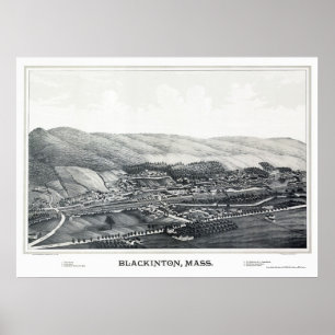 Affiche Blackinton, MA Carte panoramique - 1889