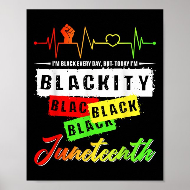 Affiche Blackity Black Funny Heartbeat Junetdix Pride Me (Devant)