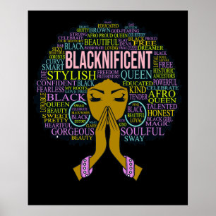 Affiche Blacknificient Black Priant Reine Melanin Sista