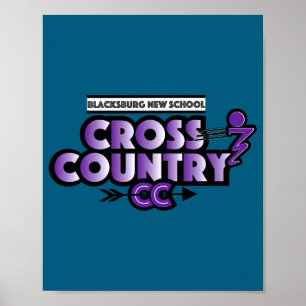 Affiche Blacksburg New School Cc Running Club Manches Long