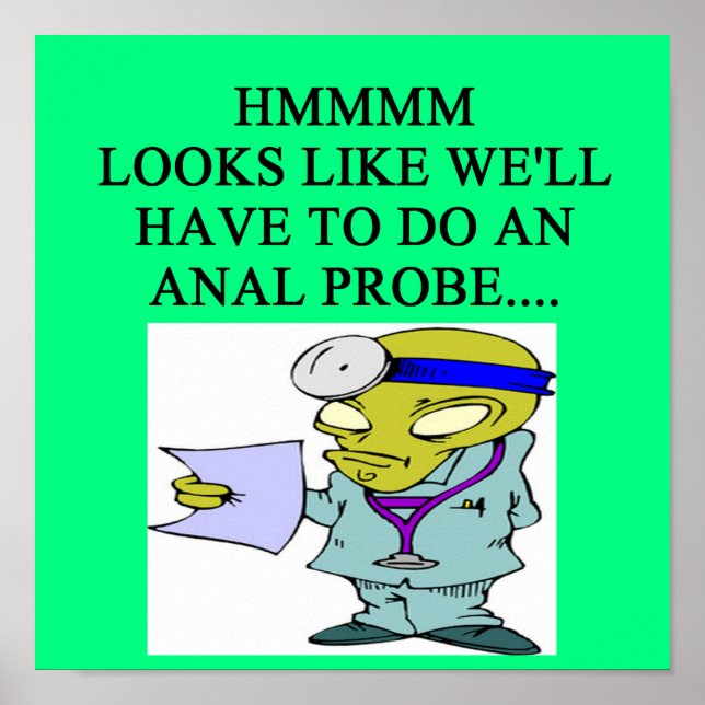 Affiche blague d'alien médecin (Devant)