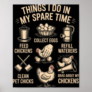 Affiche Blague de ferme de poulet de cour drôle Humour ama