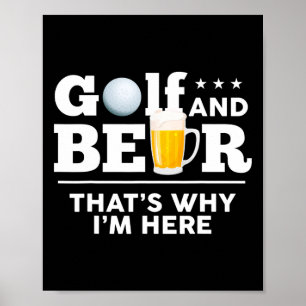 Affiche Blague de golf et de bière Papa drôle Fête des pèr