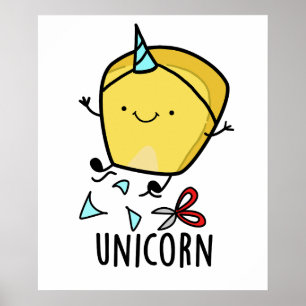 Affiche Blague de maïs drôle de licorne 