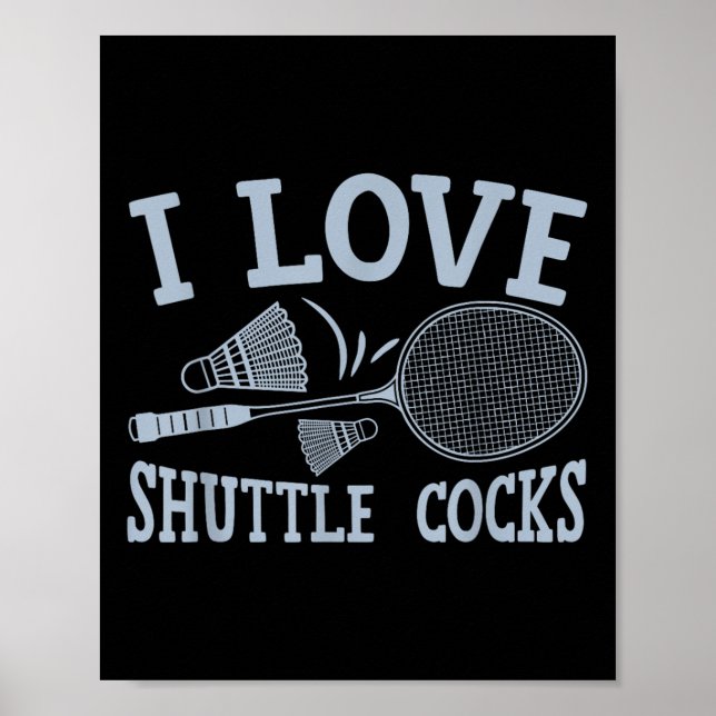 Affiche Blague de match de joueur de badminton amusant  (Devant)