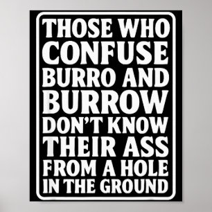 Affiche Blague de papa drôle de burro burrow de trou dans
