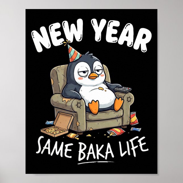 Affiche Blague de pingouin drôle Citation d'humour Nouvel  (Devant)