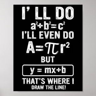 Affiche Blague de professeur de mathématiques drôle hommes