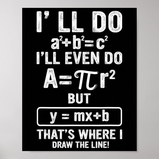 Affiche Blague de professeur de mathématiques drôle hommes (Devant)