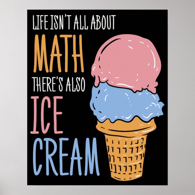 Affiche Blague de professeur de mathématiques sur les math (Devant)
