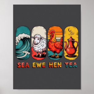Affiche Blague de thé Citation de poule Brebis mer